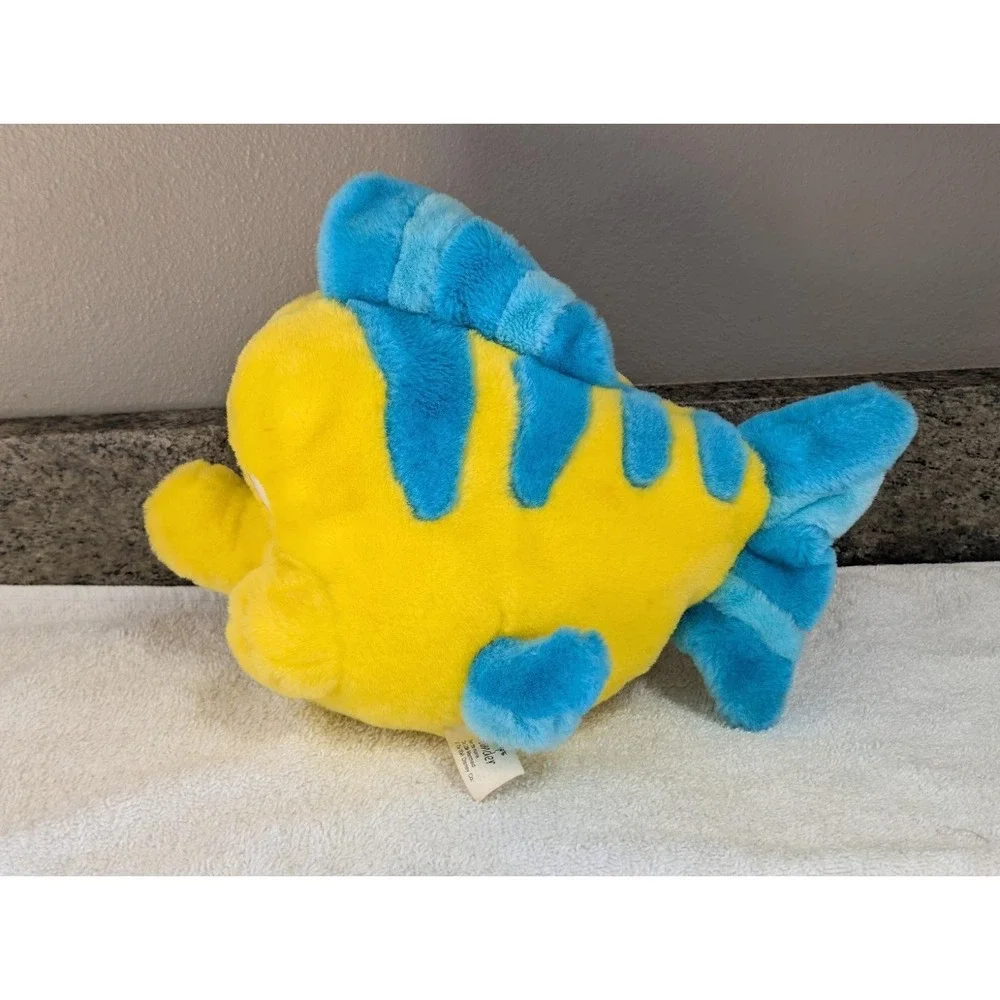 VINTAGE rare PLUSH ORIGINAL LITTLE MERMAID 1991 TYCO FLOUNDER FISH  DISNEY